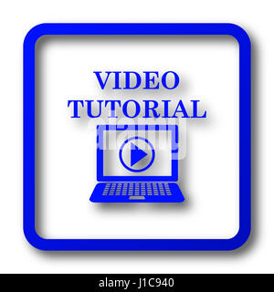 Video tutorial icon. Internet button on white background Stock Photo ...