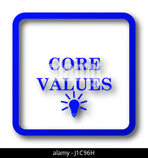 Core values icon, blue website button on white background Stock Photo ...