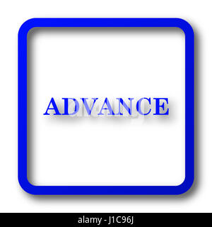 Advance icon. Advance website button on white background. Stock Photo