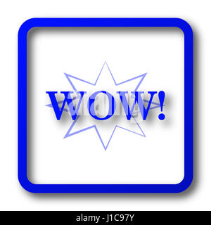 Wow icon. Wow website button on white background. Stock Photo