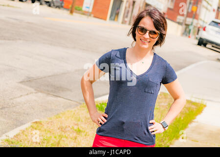 Cute woman in summer sunglasses Stock Photo