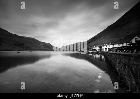 View taken from the Western end of Talyllyn Lake, near the village of Abergynolwyn, in Wales Stock Photo