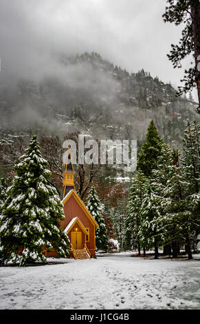 Yosemite Valley Chapel at winter - Yosemite National Park, California, USA Stock Photo