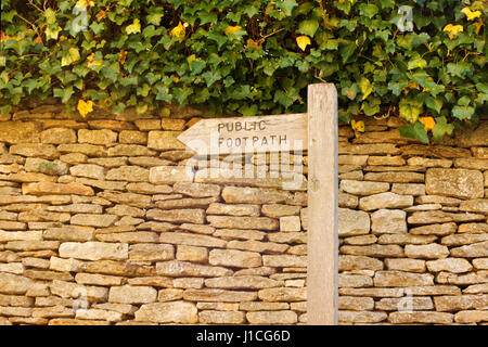 Public Footpath Sign Stock Photo