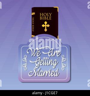 we are greeting married bible Stock Vector
