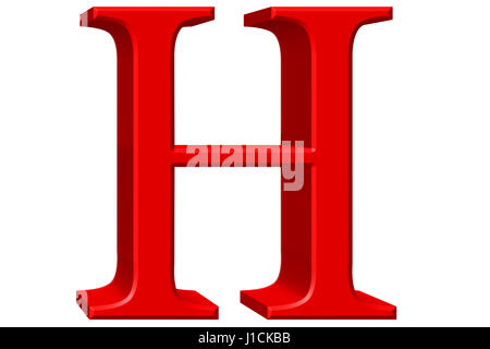 Uppercase letter H, isolated on white, 3D illustration Stock Photo