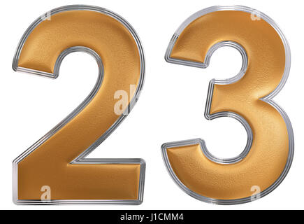 Numeral 23, twenty three, isolated on white background, 3d render Stock Photo