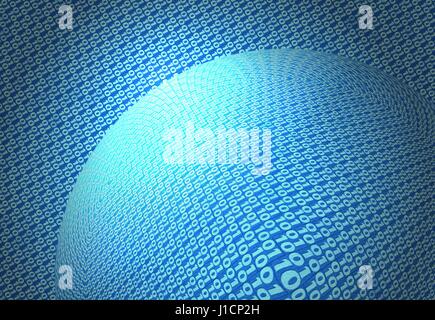 Sheet of binary codes on blue  background Stock Photo