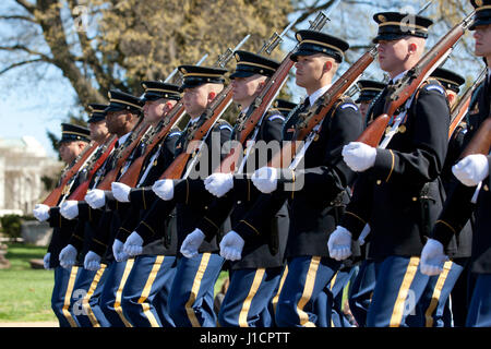 US Army Honor Guard marching during parade - Washington, DC USA Stock Photo