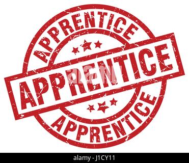 apprentice round red grunge stamp Stock Vector