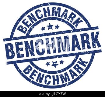 benchmark blue round grunge stamp Stock Vector
