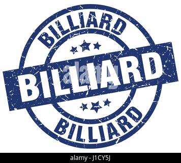 billiard blue round grunge stamp Stock Vector