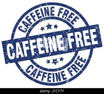 caffeine free blue round grunge stamp Stock Vector