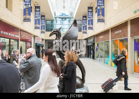 Spirit of Liverpool,Liver Bird,Central,train,station,Liverpool,Merseyside,England,City,Northern,North,England,English,UK.,U.K.,Britain,GB, Stock Photo