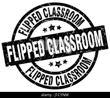 flipped classroom round grunge black stamp Stock Vector