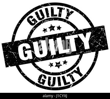 guilty round grunge black stamp Stock Vector