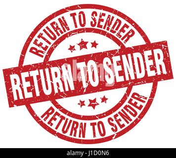 return to sender round red grunge stamp Stock Vector