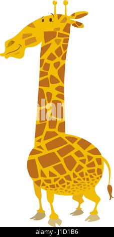 Cartoon Illustration of Giraffe Safari Animal Character Stock Vector