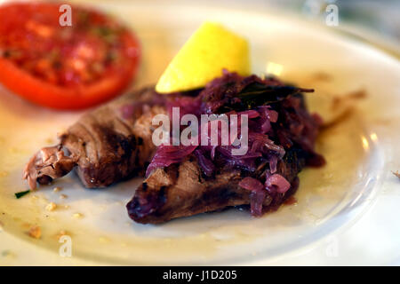 pork steak with onions from Tropea Stock Photo
