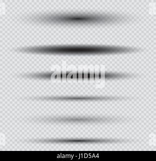 Shadows Set on Transparent Background. Vector Illustration. Stock Vector