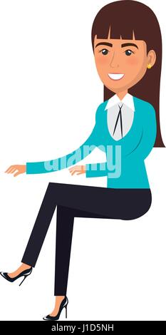 businesswoman doing seated pose Stock Vector