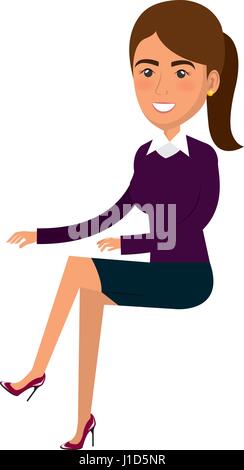 businesswoman doing seated pose Stock Vector