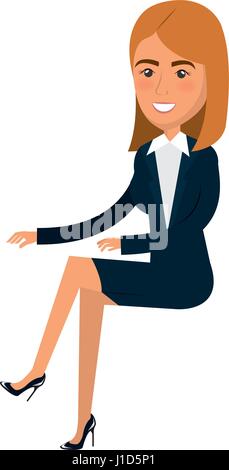 businesswoman doing seated pose Stock Vector