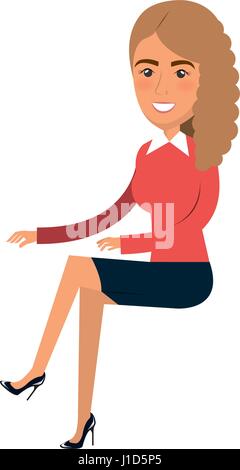 businesswoman doing seated pose Stock Vector