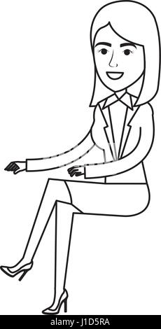 businesswoman doing seated pose Stock Vector