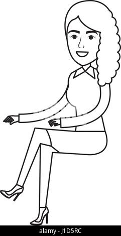 businesswoman doing seated pose Stock Vector