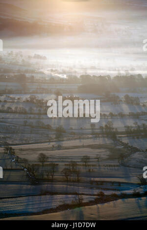 The Hope Valley captured from the Great Ridge in the Peak District National Park Stock Photo