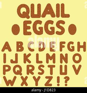 Quail eggs letters Stock Vector