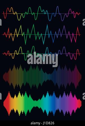 Sound Wave Icon Set Stock Vector
