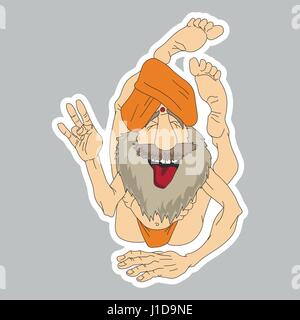 Funny Yogi sticker Stock Vector