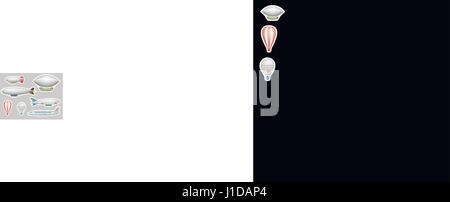 Cartoon balloons, airships and airplanes Stock Vector