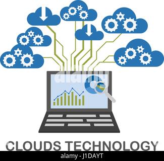 Clouds technology concept Stock Vector