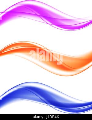 Abstract soft elegant wavy lines set Stock Vector