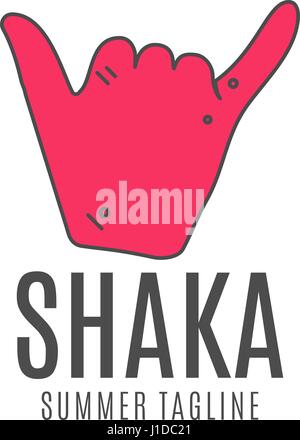 Shaka vector logo icon. Surfing symbol. Shaka logo. Surf icon. Summer symbol, surf tattoo. Flat style logo template. Surfing label, decor logo, premium quality logo concept. Summer design Stock Vector