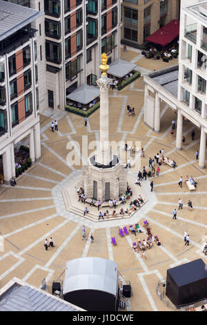 LONDON, UK - JUL 1, 2015: Paternoster Square in London. An urban development next to St Pauls Cathedral in the City of London, England Stock Photo
