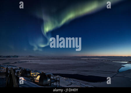 Northern Lights over Ilulissat, Greenland Stock Photo