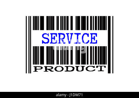 bar code with conceptual text isolated white background Stock Photo