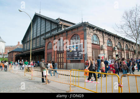 Madrid-Delicias railway station. Now the house of the Museo del Ferrocarril (Railway Museum) in Madrid, Spain Stock Photo