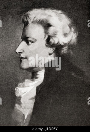 Wolfgang Amadeus Mozart, 1756 – 1791.  Prolific and influential composer of the Classical era.  From Hutchinson's History of the Nations, published 1915 Stock Photo