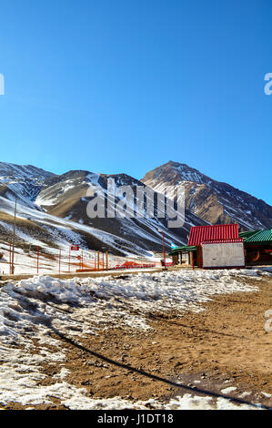 Los Penitentes is a ski resort near Mendoza in Argentina Stock Photo