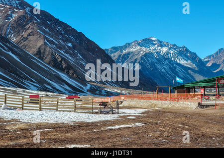 Los Penitentes is a ski resort near Mendoza in Argentina Stock Photo