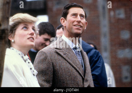 Prince Charles and Princess Diana March 7th 1987 Ackers Trust Birmingham Stock Photo