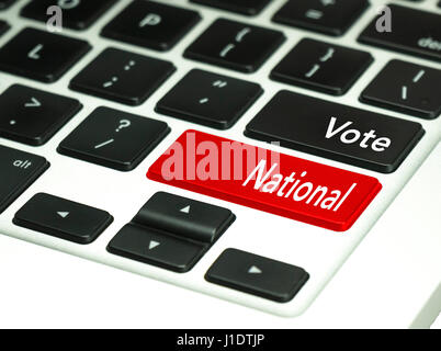Voting concept on keyboard button. Stock Photo