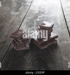 Organic  Chocolate Squares Stacked Stock Photo