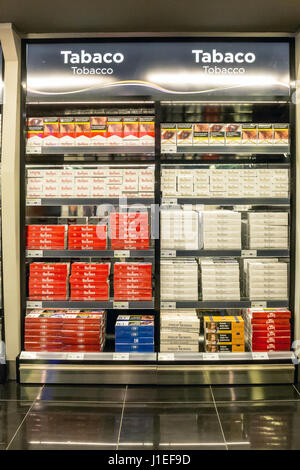 how much tobacco can i bring back from menorca Duty-free cigarettes on sale at Mahón Airport in Menorca Stock Photo