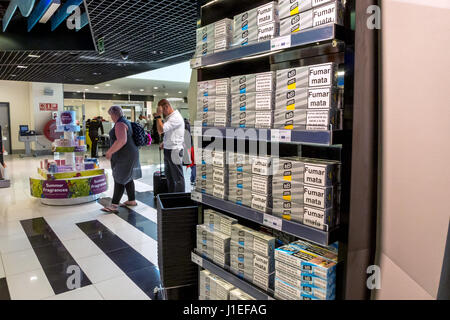 are cigarettes cheaper at lanzarote airport cigarettes for sale in duty free shopping in terminal t1 arricife cesar  manrique-Lanzarote airport canary islands spain Stock Photo